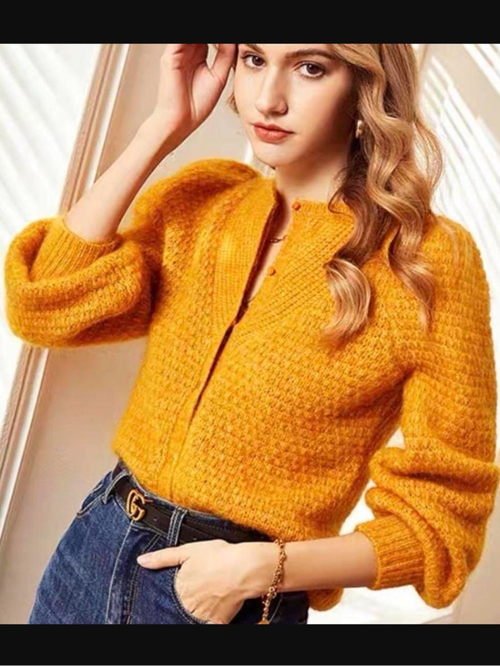 Sézane Solena Honey Cardigan Sweater Jumper Button Up - Picture 2 of 8